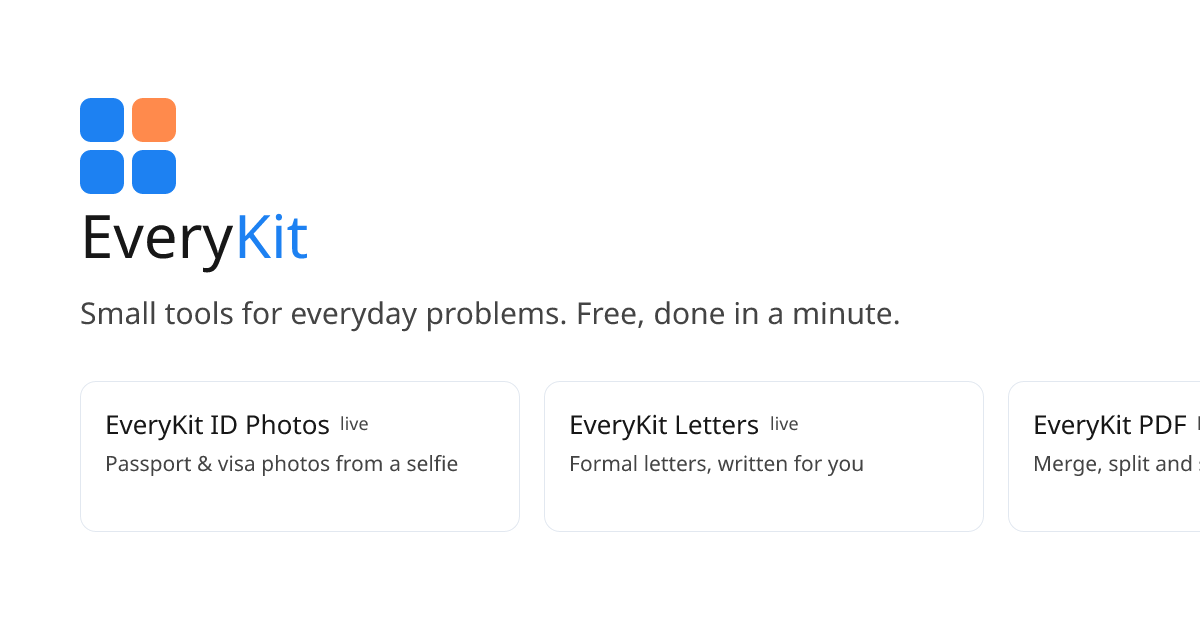 I built 10 browser-only utility tools in 1 week. Nothing you upload ever leaves your device. logo